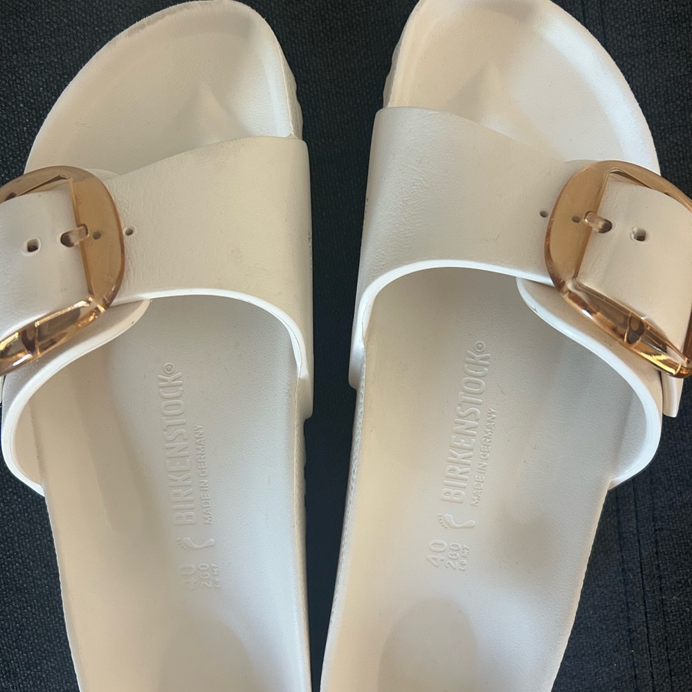 Birkenstock White Textured Sole Sandals